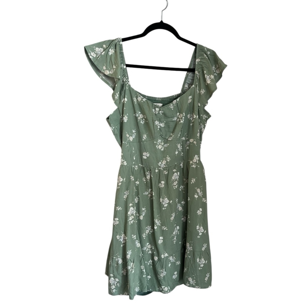 Hollister Floral Green Dress